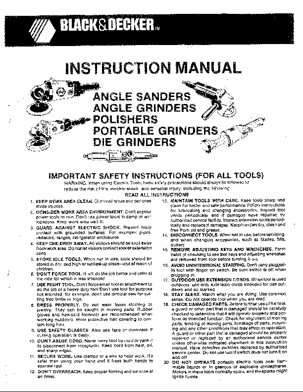 Default 2 Diagram and Parts List for B4267 Type 1 Black and Decker Grinder